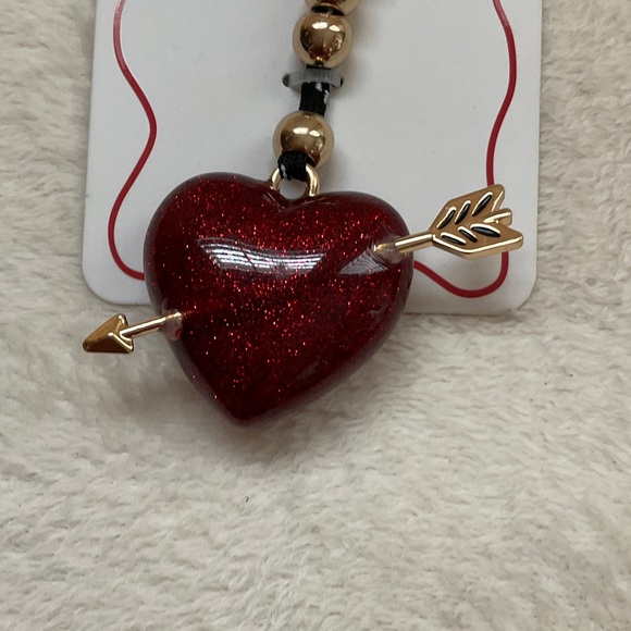 Studio Red Heart Bag Charm with Gold Beads - Picture 4 of 5